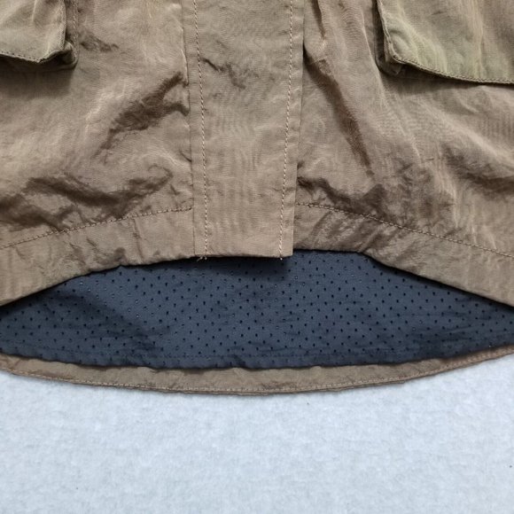 Venezia Milano Jacket Womens Small‎ Brown Zip Snap Pockets Hooded Outdoor - Picture 6 of 12